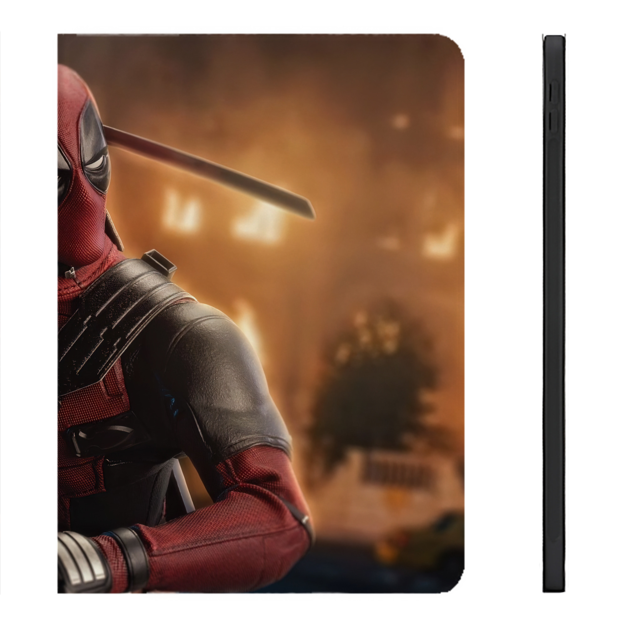（画像用） Deadpool デッドプール IPadケース ペンホルダー付き ブックスタイルデザイン
